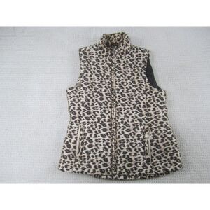 Entro Vest Jacket Womens Small Cheetah Print‎ Zip Up Outdoor Polyester Boutique